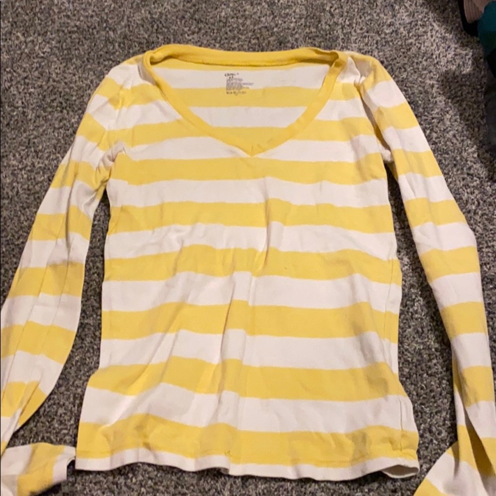 Yellow and white striped shirt